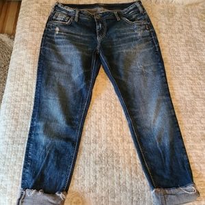 Silver jeans girlfriend crop jeans